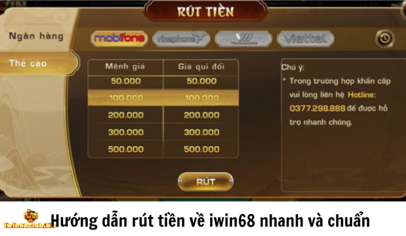 Hướng dẫn rút tiền về iwin68 nhanh và chuẩn