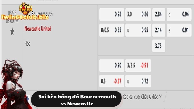 Soi kèo bóng đá Bournemouth vs Newcastle chuẩn xác